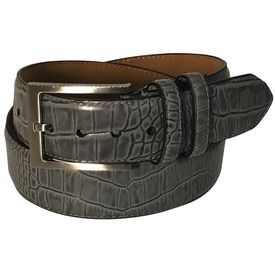 Croco Print Leather Belt
