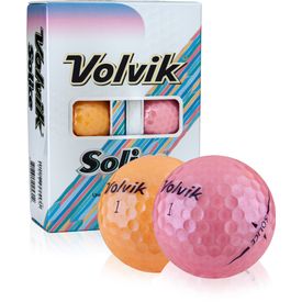 Orange-Pink Solice Golf Balls - 6 Pack
