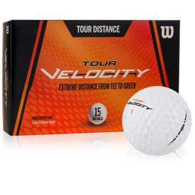 White Tour Velocity Distance Golf Balls - 15 Pack