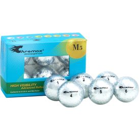 Metallic Silver M5 Golf Balls - 6-Pack