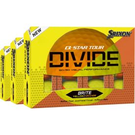Q-Star Tour Divide 2 Yellow/Orange Golf Balls - Buy 2 DZ Get 1 DZ Free