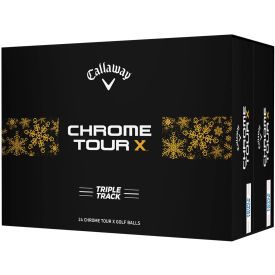 Chrome Tour X Triple Track Holiday Double Dozen Custom Logo Golf Balls