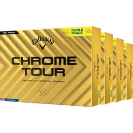 Chrome Tour Triple Track Yellow Golf Balls - Buy 3 DZ Get 1 DZ Free