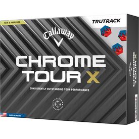 Chrome Tour X Blue/Red TruTrack Golf Balls - Buy 3 DZ Get 1 DZ Free