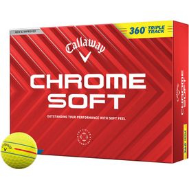 Chrome Soft 360 Triple Track Stripe Yellow Golf Balls - 2025 Model