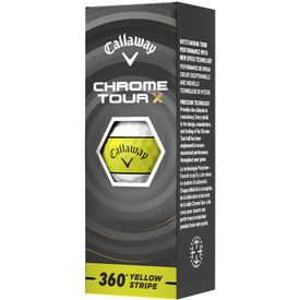 Chrome Tour X 360 Stripe Yellow Golf Balls - 2026 Model