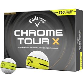 Chrome Tour X 360 Stripe Yellow Golf Balls - 2026 Model