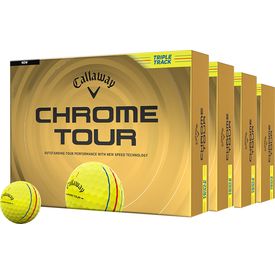 Chrome Tour Triple Track Yellow Golf Balls - Buy 3 DZ Get 1 DZ Free - 2026 Model