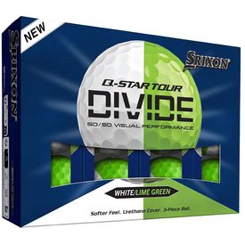 Q-Star Tour Divide 3 White/Green Golf Balls - Buy 2 DZ Get 1 DZ Free