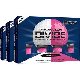 Q-Star Tour Divide 3 White/Pink Golf Balls - Buy 2 DZ Get 1 DZ Free