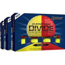 Q-Star Tour Divide 3 Yellow/Red Golf Balls - Buy 2 DZ Get 1 DZ Free