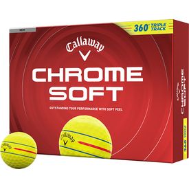 Chrome Soft 360 Triple Track Yellow Golf Balls - Double Dozen