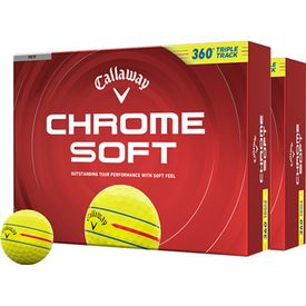 Chrome Soft 360 Triple Track Yellow Golf Balls - Double Dozen