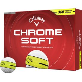 Chrome Soft 360 Stripe Yellow Golf Balls - Double Dozen