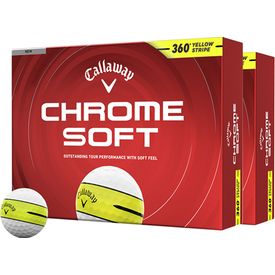 Chrome Soft 360 Stripe Yellow Golf Balls - Double Dozen