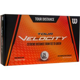 White Tour Velocity Distance Golf Balls - 15 Pack