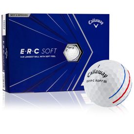 White ERC Soft Triple Track Play Yellow Golf Balls