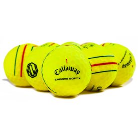 Chrome Soft X Yellow Triple Track Logo Overrun Golf Balls