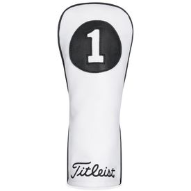 White and Black Leather Driver Headcover