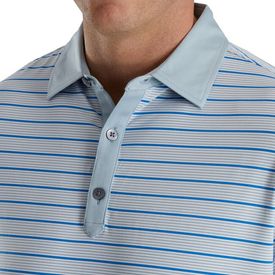 Accented Stripe Lisle Self Collar Polo