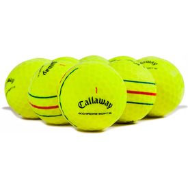 Chrome Soft Yellow Triple Track Logo Overrun Golf Balls