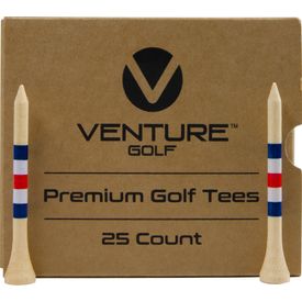 2 3/4 Inch Natural Red-Blue Striped Tee - 25 Pack
