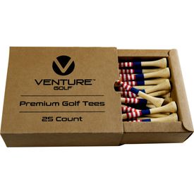 3 1/4 Inch Natural USA Striped Tee - 25 Pack
