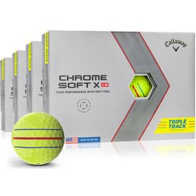 Chrome Soft X LS Yellow Triple Track Golf Ball - Buy 3 DZ Get 1 DZ Free