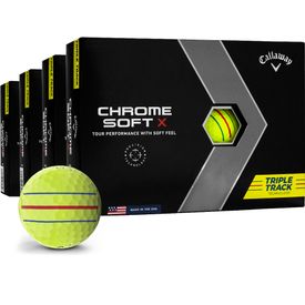 Chrome Soft X Yellow Triple Track Golf Balls - Buy 3 DZ Get 1 DZ Free