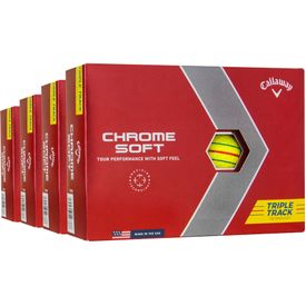 Chrome Soft Yellow Triple Track Golf Balls - Buy 3 DZ Get 1 DZ Free