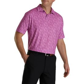 Glass Print Lisle Self Collar Polo