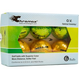 Optimal Visibility Gold/Green Golf Balls - 6-Pack
