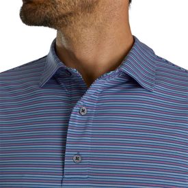 Multi-Pinstripe Lisle Self Collar Polo
