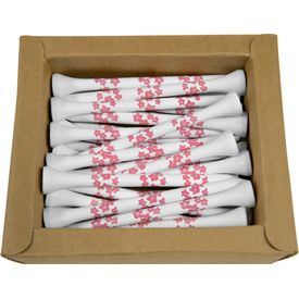 3 1/4 Inch White Azalea Striped Tee - 25 Pack