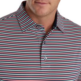 Multi Stripe Lisle Self Collar Polo