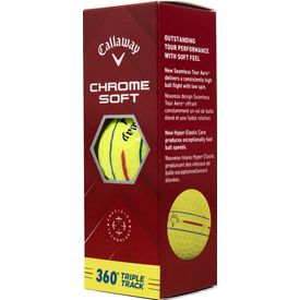 Chrome Soft 360 Triple Track Yellow Golf Balls - 2024 Model