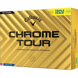 Chrome Tour Triple Track Yellow Golf Balls - Buy 3 DZ Get 1 DZ Free - 2024 Model