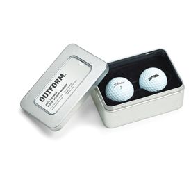2-Ball Business Card Box Tin