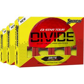 Q-Star Tour Divide 2 Yellow/Red Golf Balls - Buy 2 DZ Get 1 DZ Free