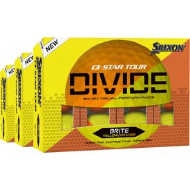 Q-Star Tour Divide 2 Yellow/Orange Golf Balls - Buy 2 DZ Get 1 DZ Free