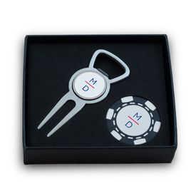 Premium Bartender Divot Tool with Poker Chip Gift Set