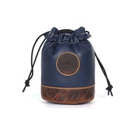 Leather Valuables Drawstring Pouch