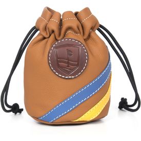 Leather Valuables Drawstring Pouch