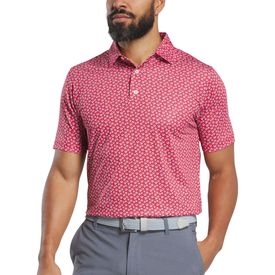 Floral Sketch Print Lisle Polo