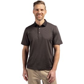 Virtue Eco Pique Micro Stripe Recycled Mens Polo