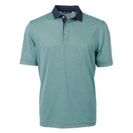 Virtue Eco Pique Micro Stripe Recycled Mens Polo