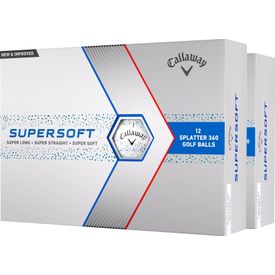 Supersoft Splatter 360 Blue Golf Balls - Double Dozen