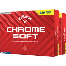 Chrome Soft 360 Triple Track Yellow Golf Balls - Double Dozen