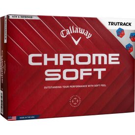 Chrome Soft Blue/Red TruTrack Golf Balls - Double Dozen