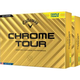 Chrome Tour Triple Track Yellow Golf Balls - Double Dozen